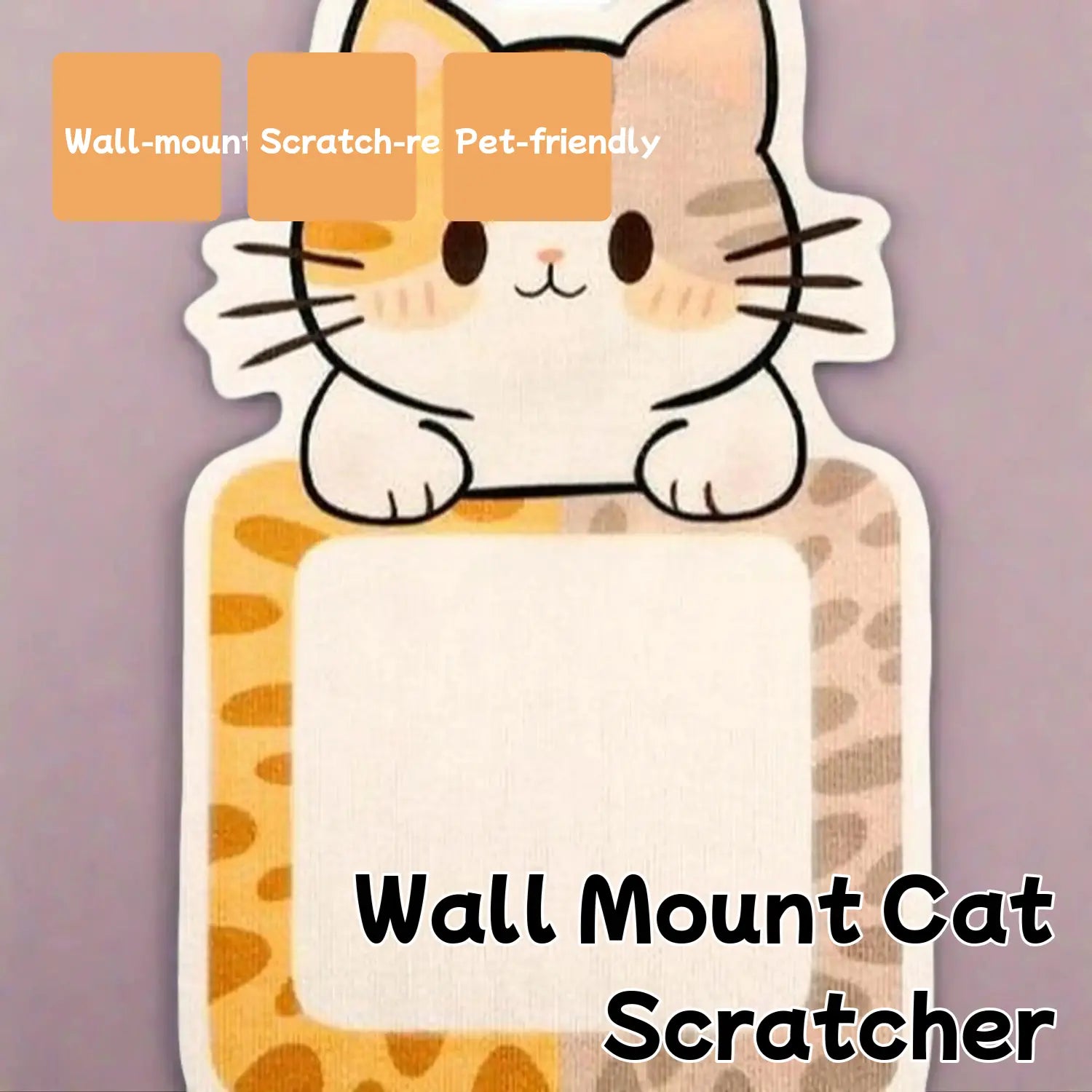 Lovely Wall-Mounted Scratching Board for Cats, Made with Thick, Durable Material to Safeguard Your Furniture, Doors and Glass – a Purr-Fect Play Companion!