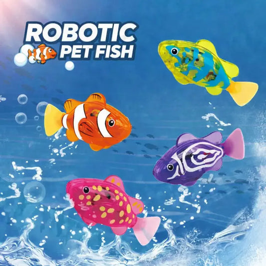 Robotic Fish for Cats and Dogs - Interactive Waterproof Swimming Toy with Luminous Function for Aquatic Play (4 Pack)