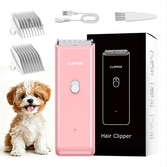 Professional Low Noise Rechargeable Cordless Pet Clippers for Dog and Cat Grooming with Ceramic Blade, Ideal for Matted and Long Hair