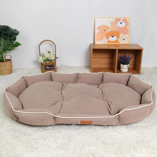 All-Season Luxury Dog Bed with Anti-Slip Base and Washable Plush Pillow for Comfortable Resting Area
